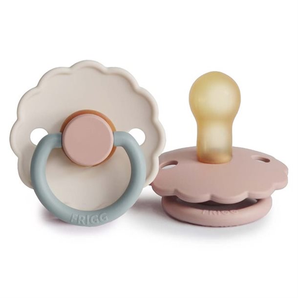 FRIGG Daisy - Round Latex 2-Pack Pacifiers - Blush/Cotton candy