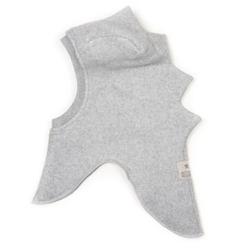 Huttelihut - Balaclava Triangle C. Fleece Dino - Light Grey Melange