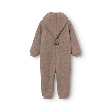 Mini A Ture - MATADEL teddyfleece jumpsuit. GRS - Grey brown