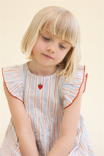  Flöss -Robin Dress - Blue-tangerine Stripe