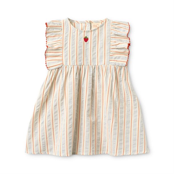  Flöss -Robin Dress - Blue-tangerine Stripe
