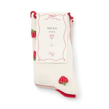  Flöss - Vigga Socks 2-pack - Pointelle Berry 2-pack