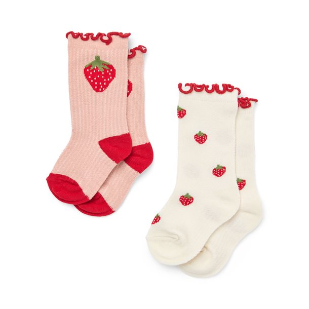  Flöss - Vigga Socks 2-pack - Pointelle Berry 2-pack
