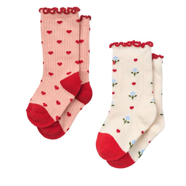  Flöss - Vigga Socks 2-pack - Violet Heart 2-pack