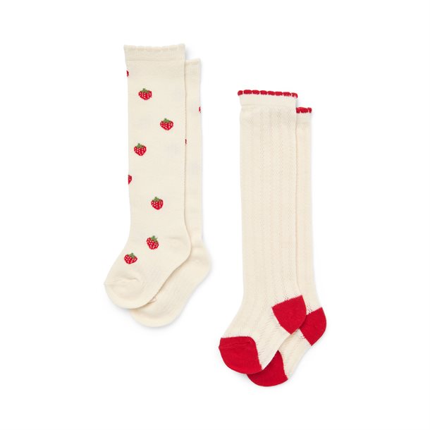  Flöss - Vanda Socks 2-pack - Berry Pointelle 