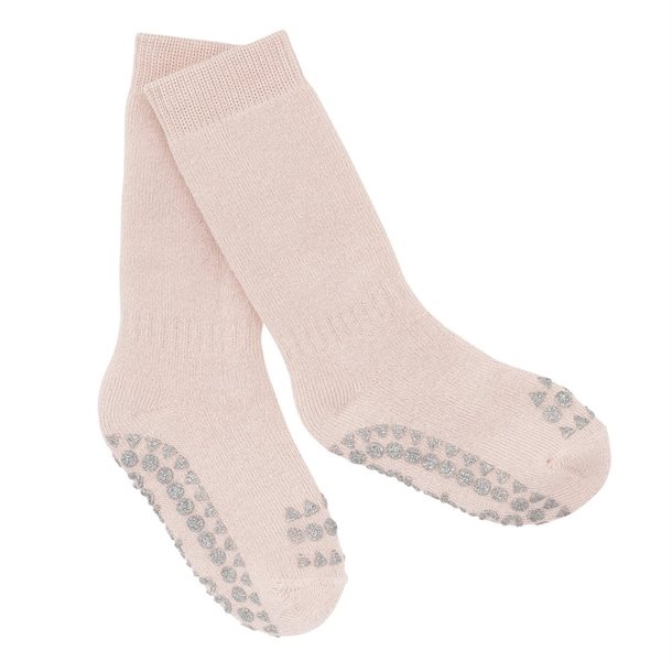 GoBabyGo - Skridsikre Strømper Tyk Bomuld - Soft Pink Glitter