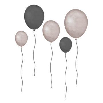 Thats Mine Wall Stickers Balloner 5 stk. Ð Grey brown