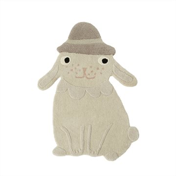 OYOY - Hopsi Rabbit Gulvtæppe - Råhvid
