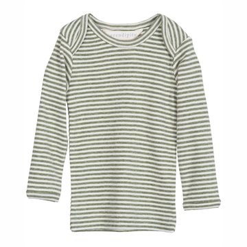 Serendipity - Baby T-shirt LS - Moss,Offwhite