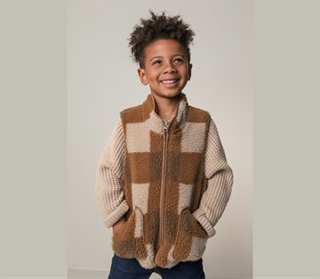 MarMar Joby, Teddybear Fleece, outerwear, Kids - Chunky Hazel Check