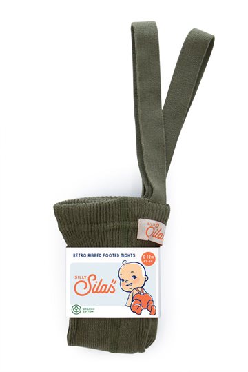 Silly Silas strømpebuks - footed tights-Olive