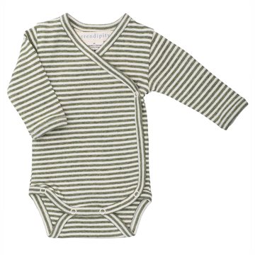 Serendipity - Nyfødt Slå-om Body LS--Moss,Offwhite