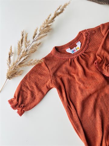 Joha - Jumpsuit i uld/Silke med 2 i 1 fod -  brandt orange