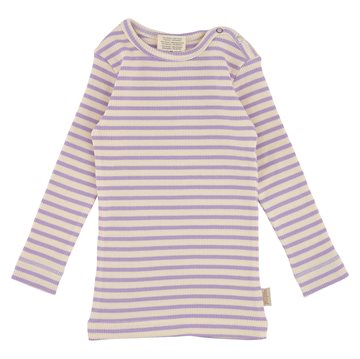 Petit Piao Langærmet T-shirt, Striber // Lavender/Cream