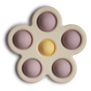 Mushie pres  legetøj blomst - Soft Lilac,Pale Daffodil,Ivory