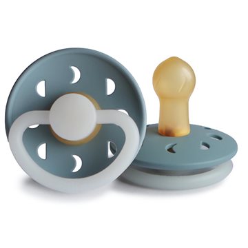 FRIGG Moon Phase - Round Latex Pacifier - Stone Blue Night