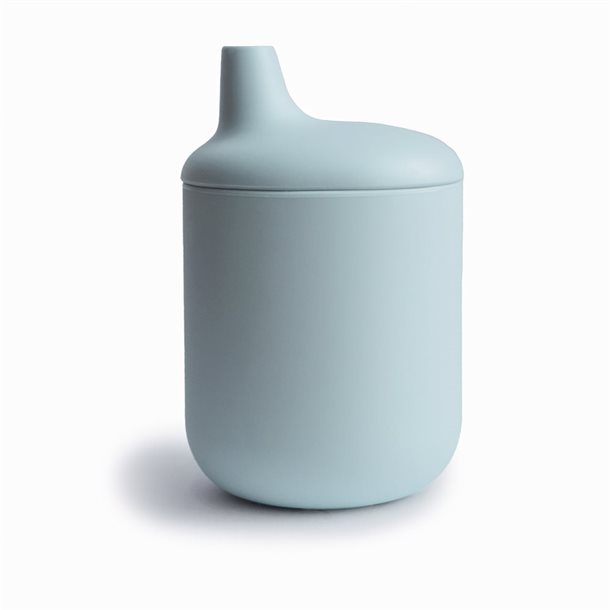 Mushie Silikone Sippy kop - Powder Blue