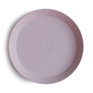 Mushie service rund tallerken - Soft Lilac