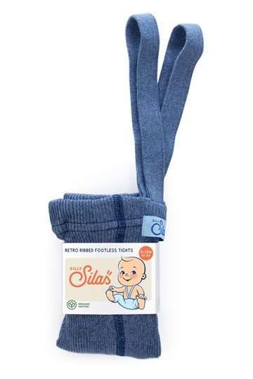 Silly Silas strømpebuks - footless tights - Steel Blue Blend