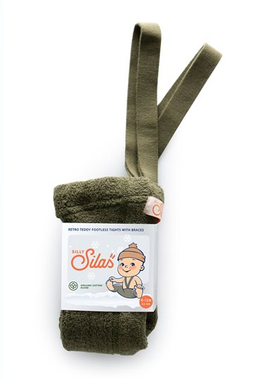 Silly Silas strømpebuks - Teddy Warmy footless tights - Olive