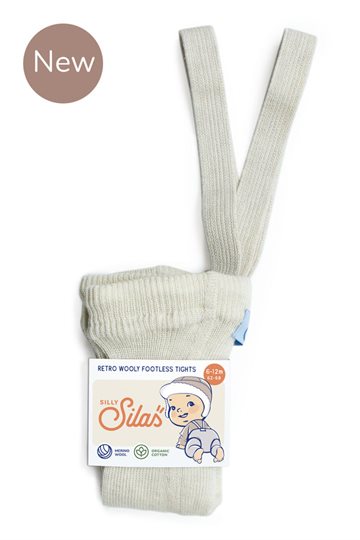 Silly Silas strømpebuks - Wooly Footless Wool Tights- Cream Blend
