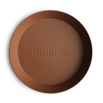 Mushie service rund tallerken - Caramel