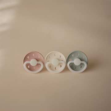 FRIGG Moon Phase - Round Silicone Pacifier - Cream Night