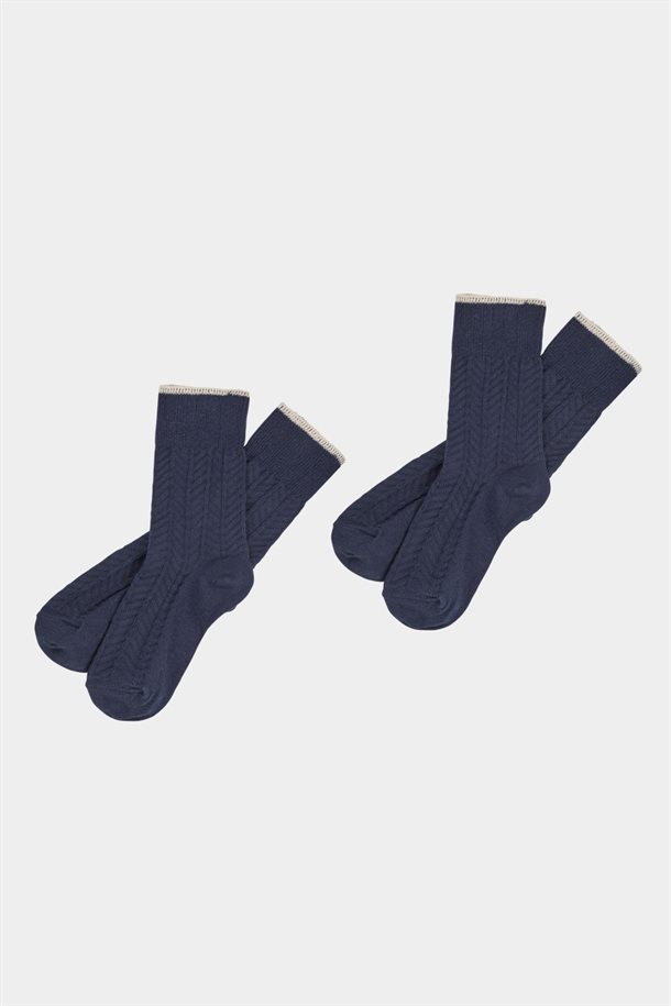 Fub - Herringbone Socks - dark navy