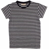 Nordic Label stribet t-shirt sort/grå korte ærmer