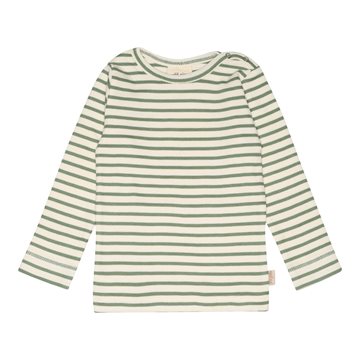 Petit Piao Langærmet T-shirt, Striber - Spring Green/Offwhite