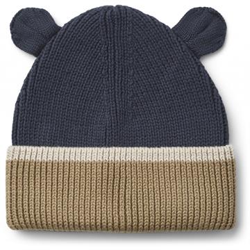 Liewood - Gina strikhue i bomuld - Midnight navy- oatmix