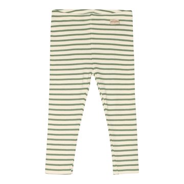 Petit Piao Leggings, Striber - Spring Green/Offwhite