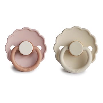 FRIGG Daisy - Round Latex 2-Pack Pacifiers - Biscuit/Cream